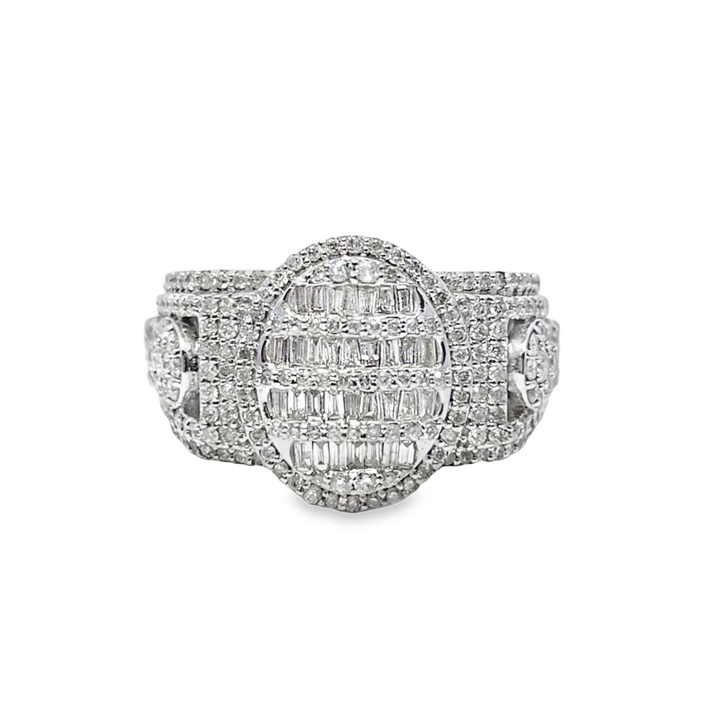 Signet Baguette Ring 1.81 ctw Diamond 10K Yellow Gold