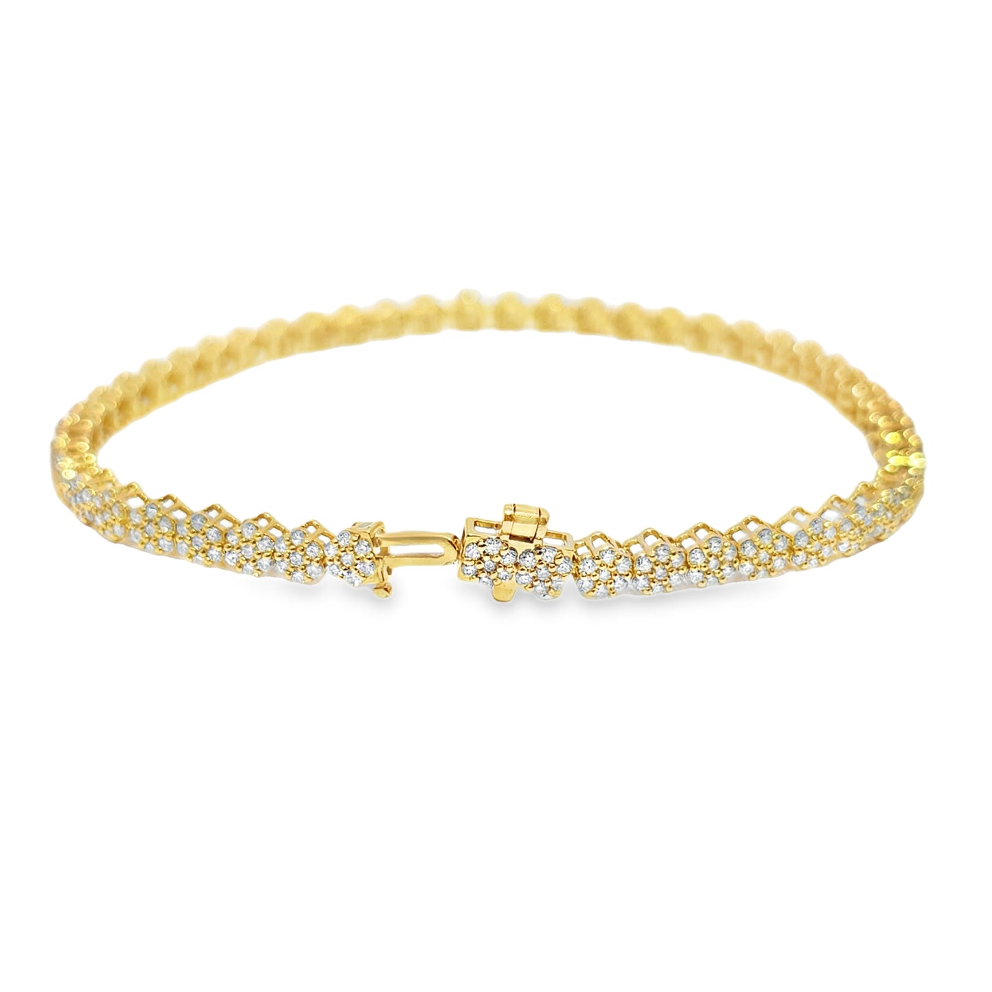 Women's Flower Bracelet 2.60 ctw Diamond 10K Yellow Gold