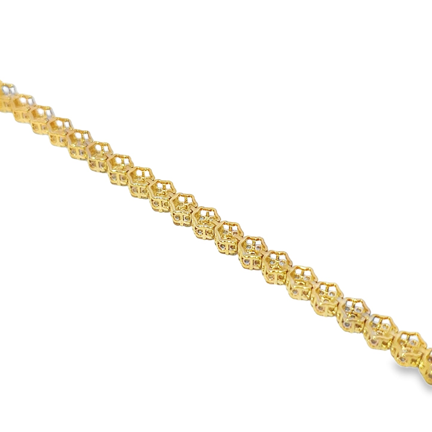Women's Flower Bracelet 2.60 ctw Diamond 10K Yellow Gold