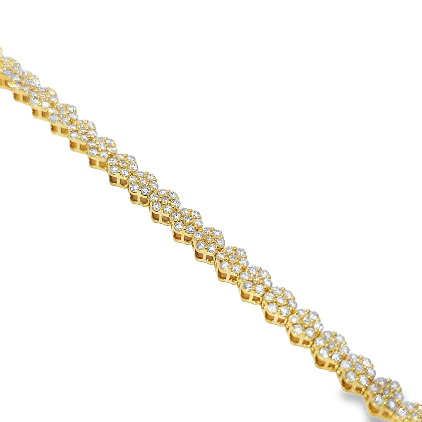 Women's Flower Bracelet 2.60 ctw Diamond 10K Yellow Gold