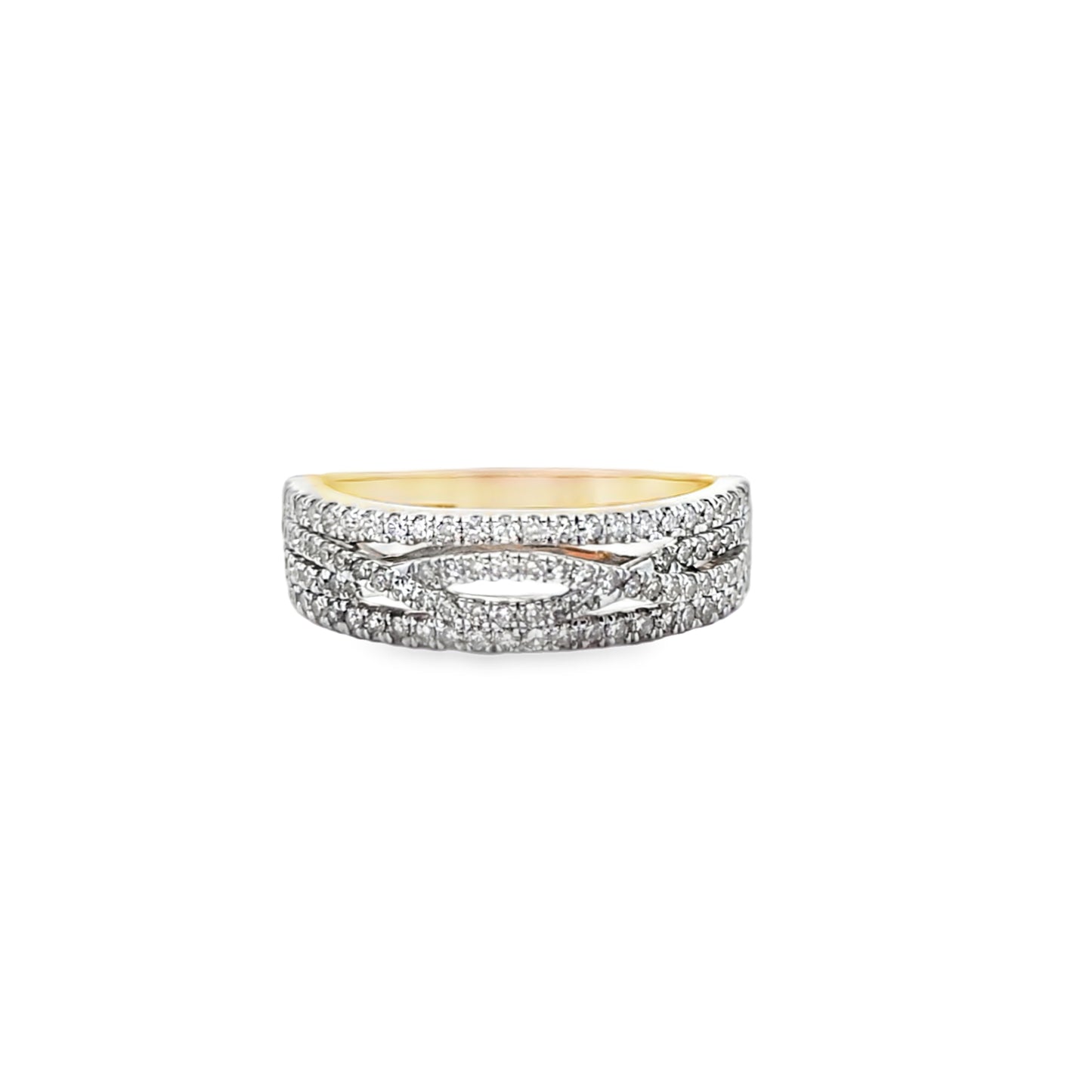 Diamond Wedding Trio Set Ring 1.89 ctw 14K Yellow Gold