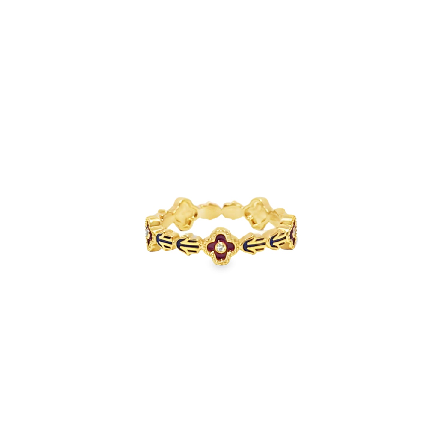 Diamond Evil Eye Band Ring 0.03 ctw 10K Yellow Gold