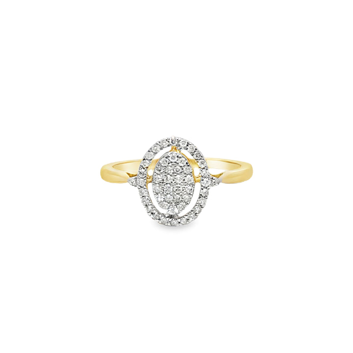 Diamond Oval Promise Ring 0.23 ctw 10K Yellow Gold