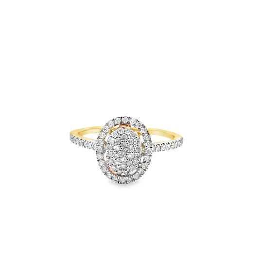 Oval Shape Diamond Ring 0.36 ctw 10K Yellow Gold
