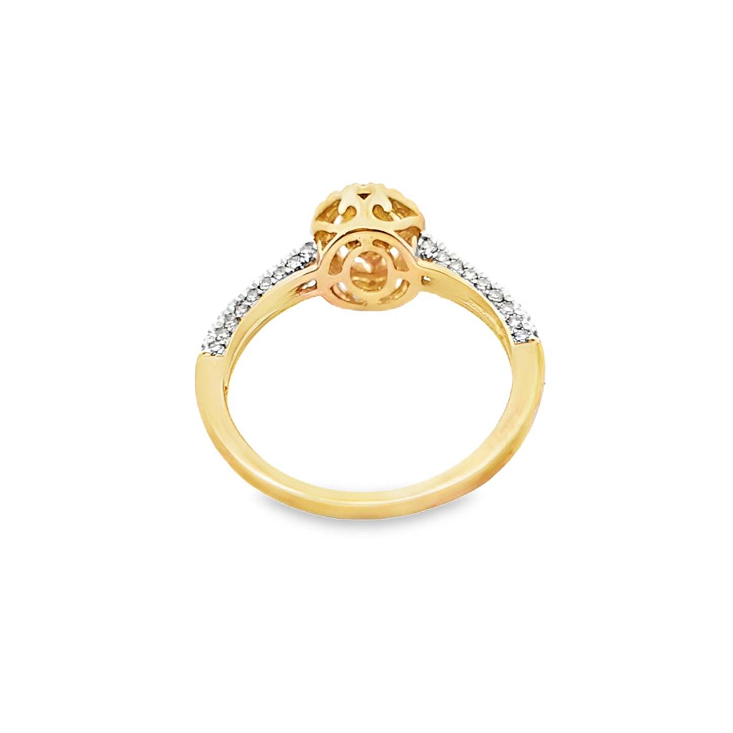 Halo Set Engagement Diamond Ring 0.43 ctw 10K Yellow Gold