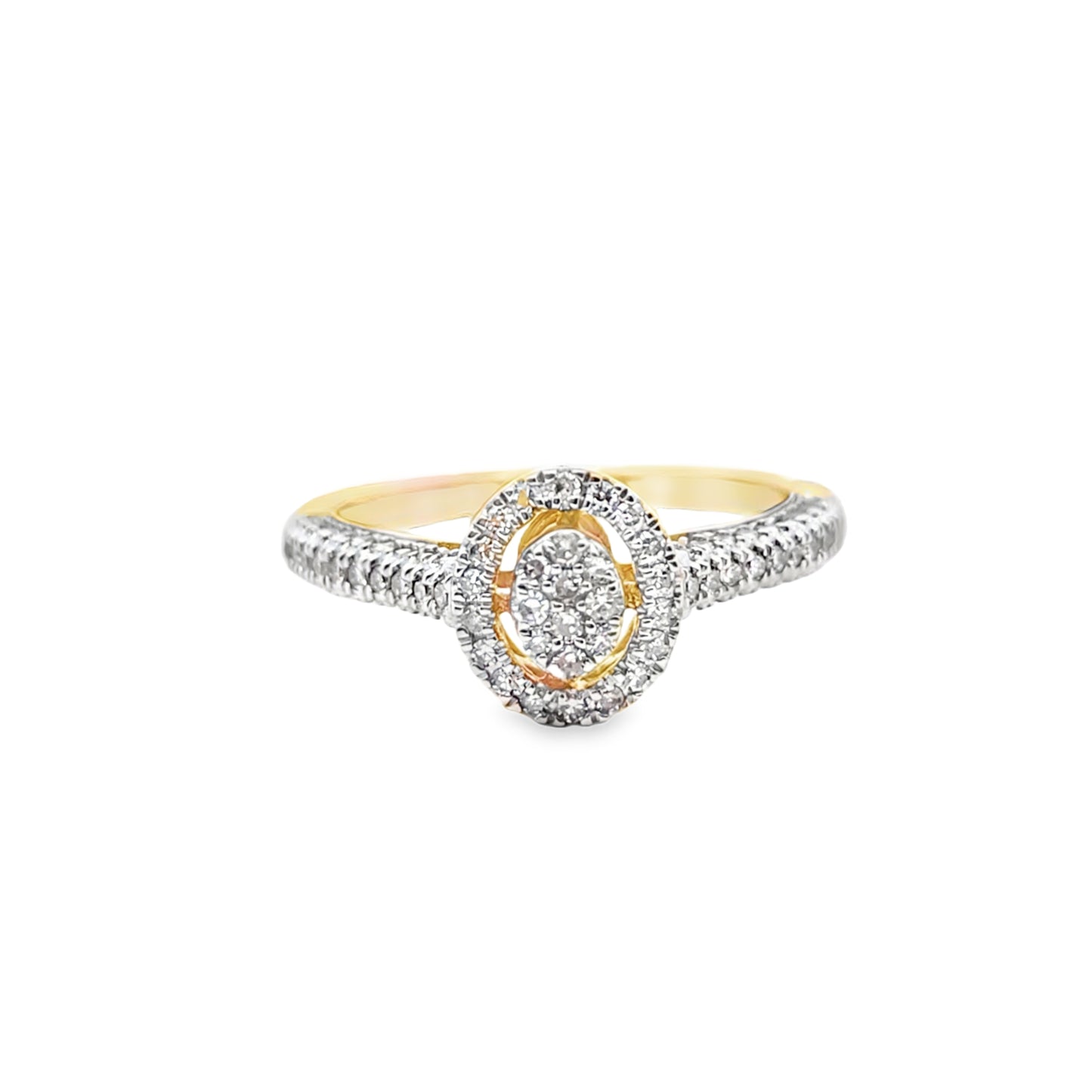 Halo Set Engagement Diamond Ring 0.43 ctw 10K Yellow Gold