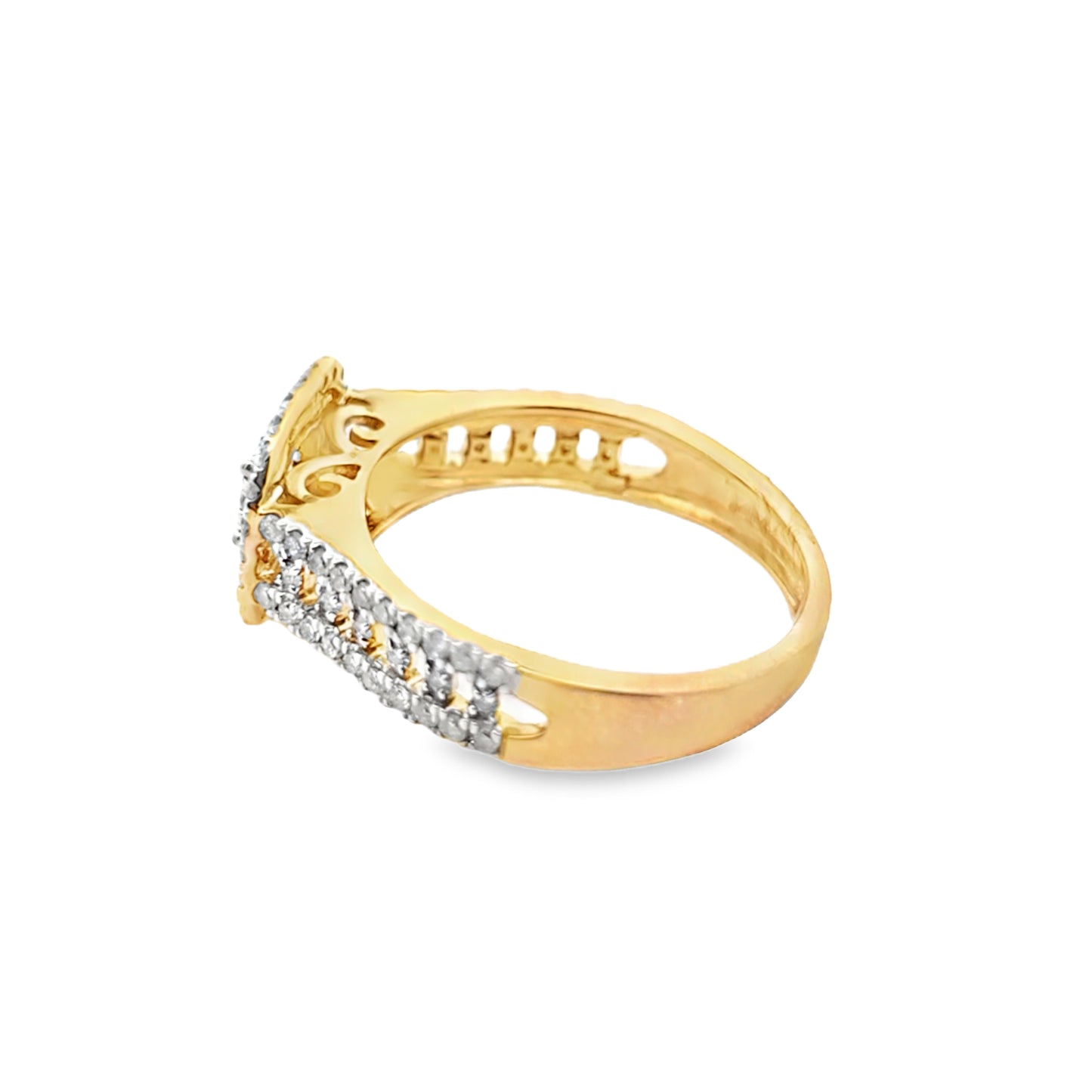 Diamond Cushion Shape Engagement Ring 0.73 ctw 10K Yellow Gold