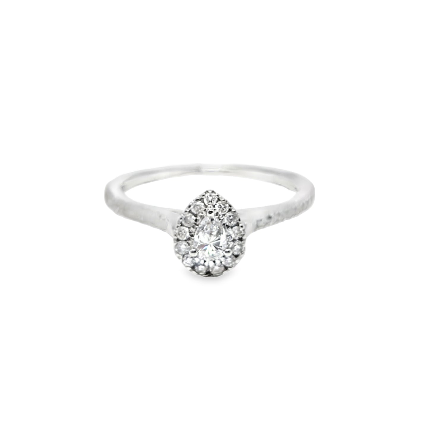 Diamond Pear Shaped Ring 0.57 ctw 14K White Gold