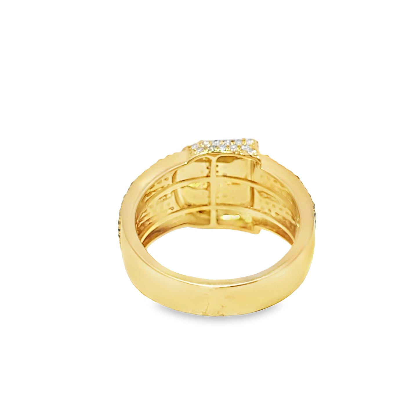 “D” Initial Diamond Ring 1.56 CTW in 10K Yellow Gold – Micro-Pavé Setting