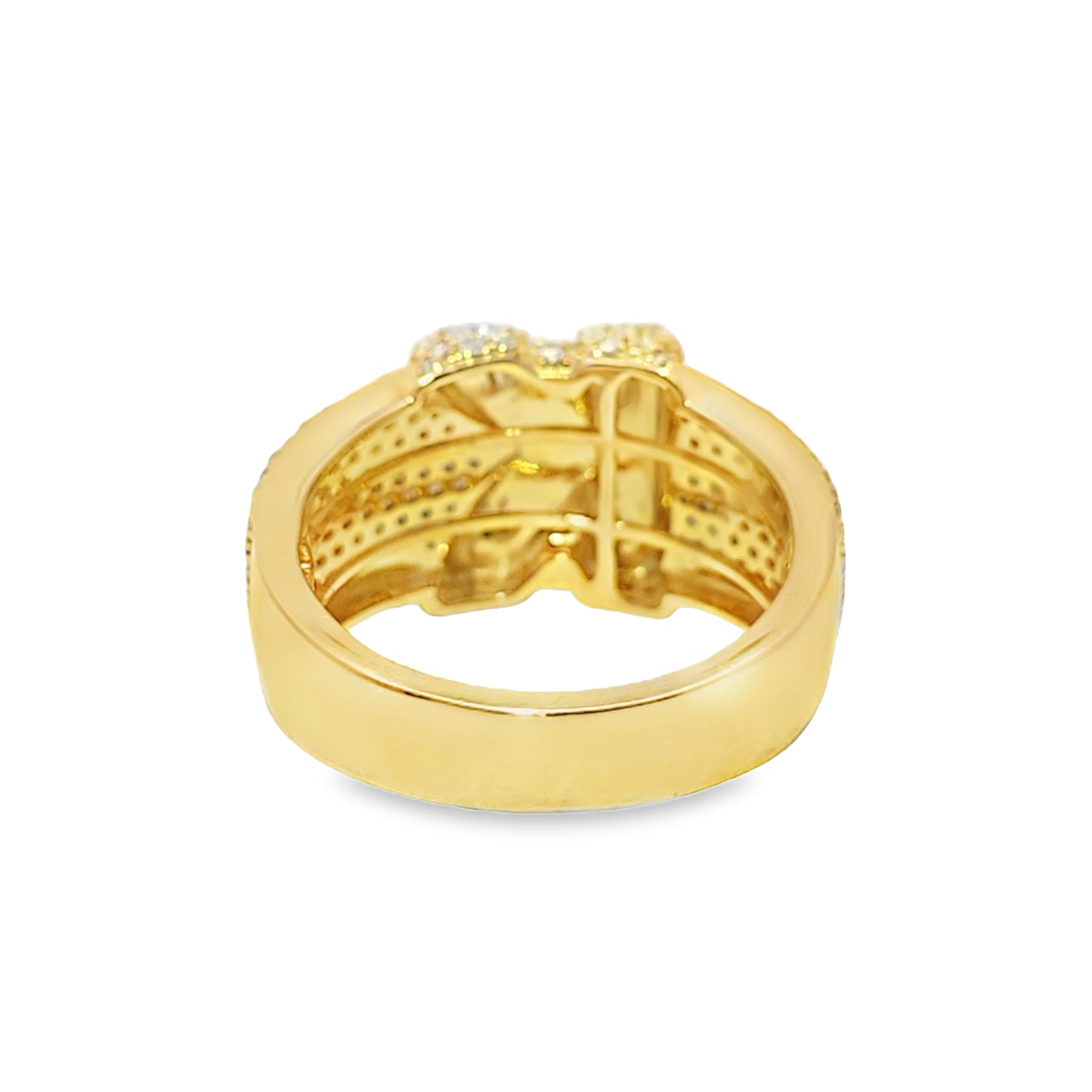 “K” Initial Diamond Ring 1.50 CTW in 10K Yellow Gold – Micro-Pavé Style