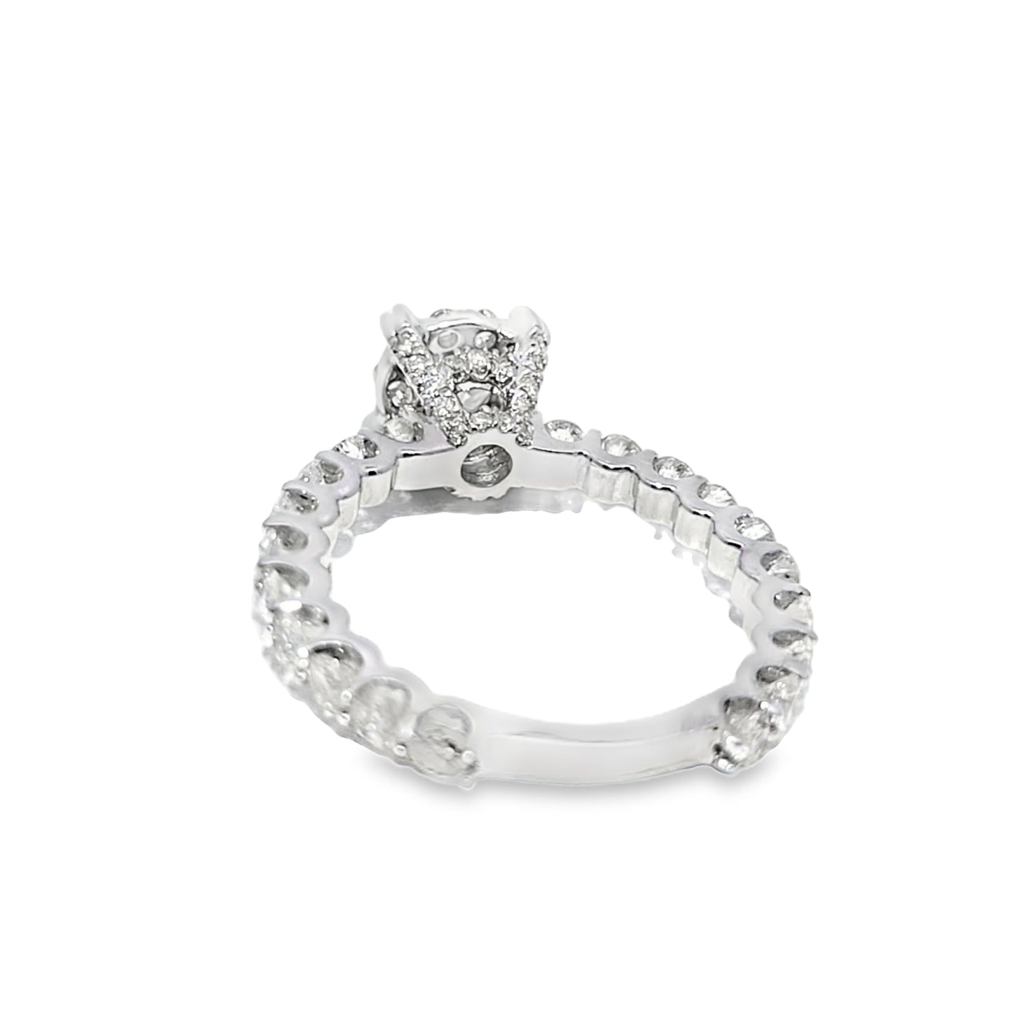 Engagement Ring with Band 4.0 ctw Diamond 14K White Gold