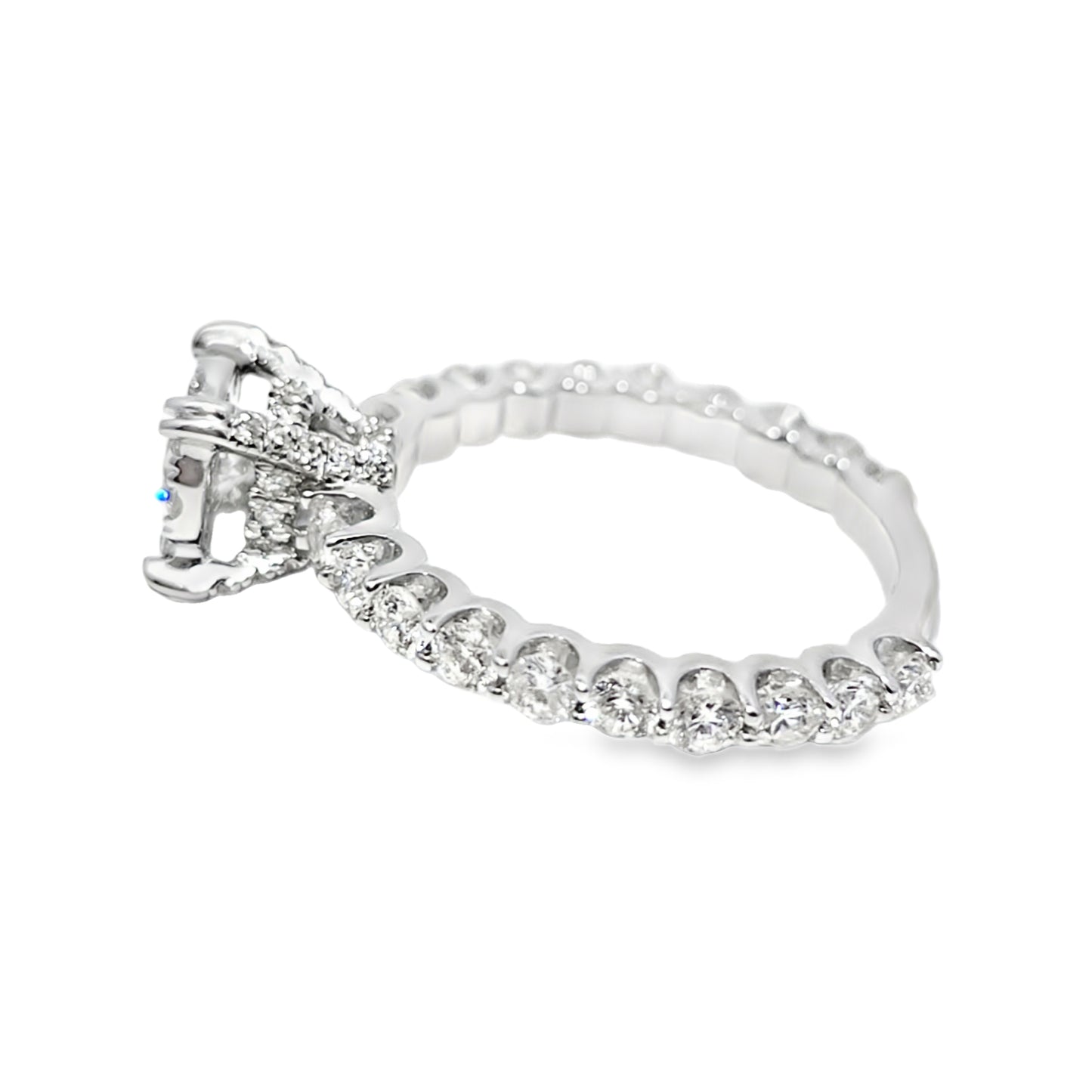 Engagement Ring with Band 4.0 ctw Diamond 14K White Gold