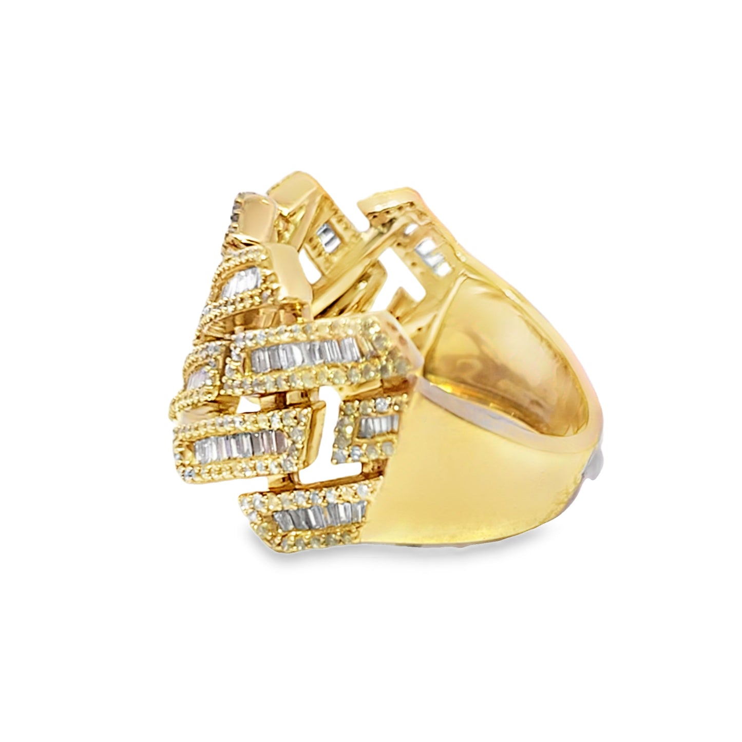 Mens XL Cuban Ring 2.50 Ct. Diamond 10K Yellow Gold