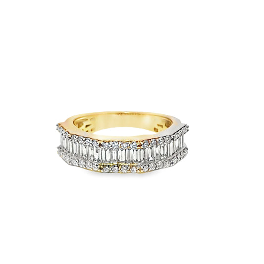 Mens Diamond Baguette Band 2.75 ctw 10K Yellow Gold