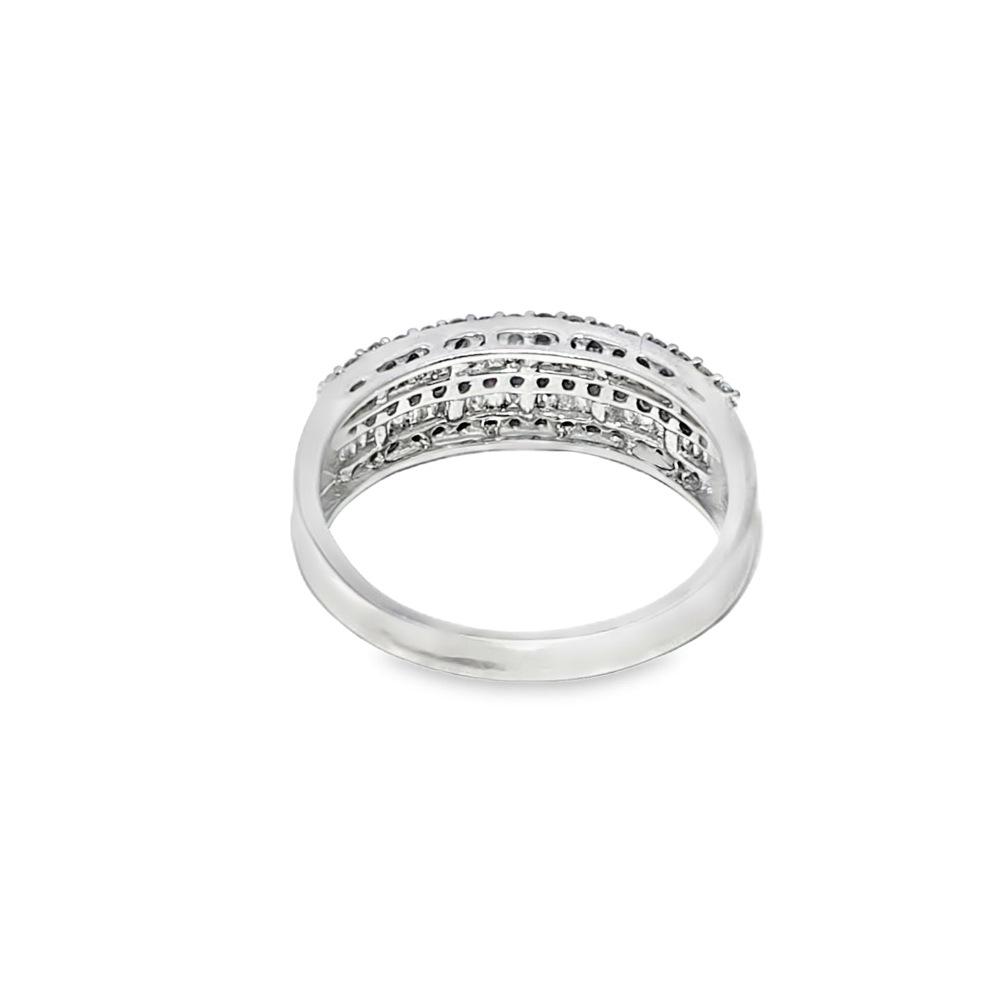 Baguette Band Ring 1.25 ctw Diamond 10K White Gold