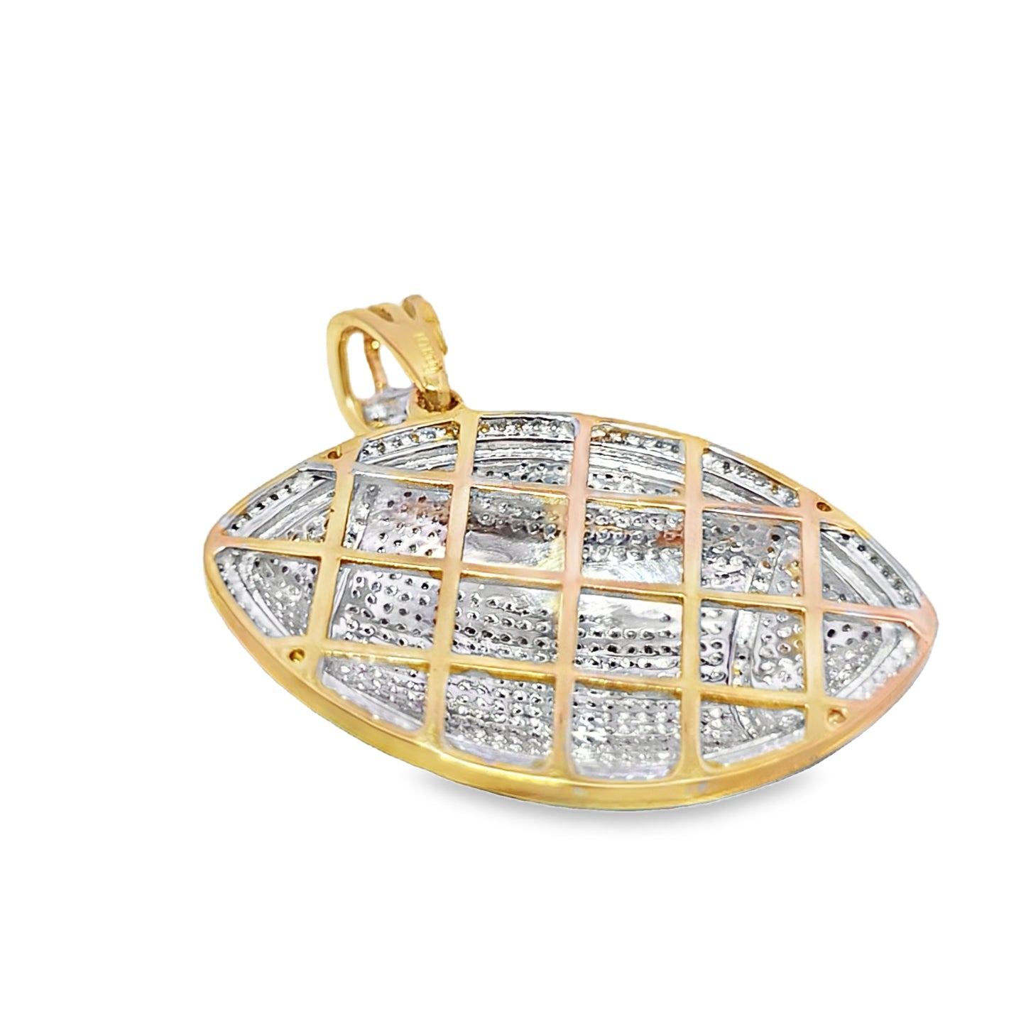 Football Sports Pendant 1.50 ctw Diamond 10K Yellow Gold