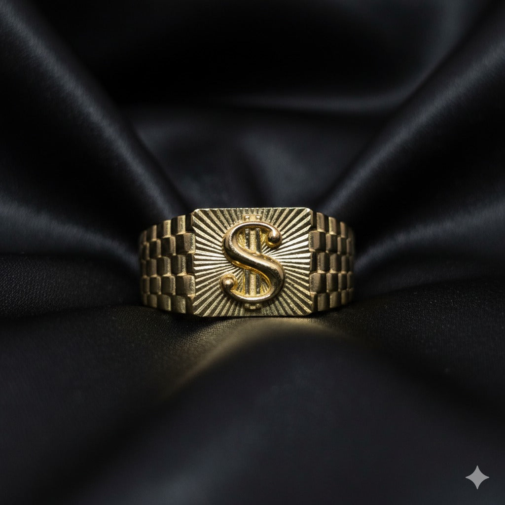 10K Gold Dollar Sign Ring – Iced-Out Style Statement