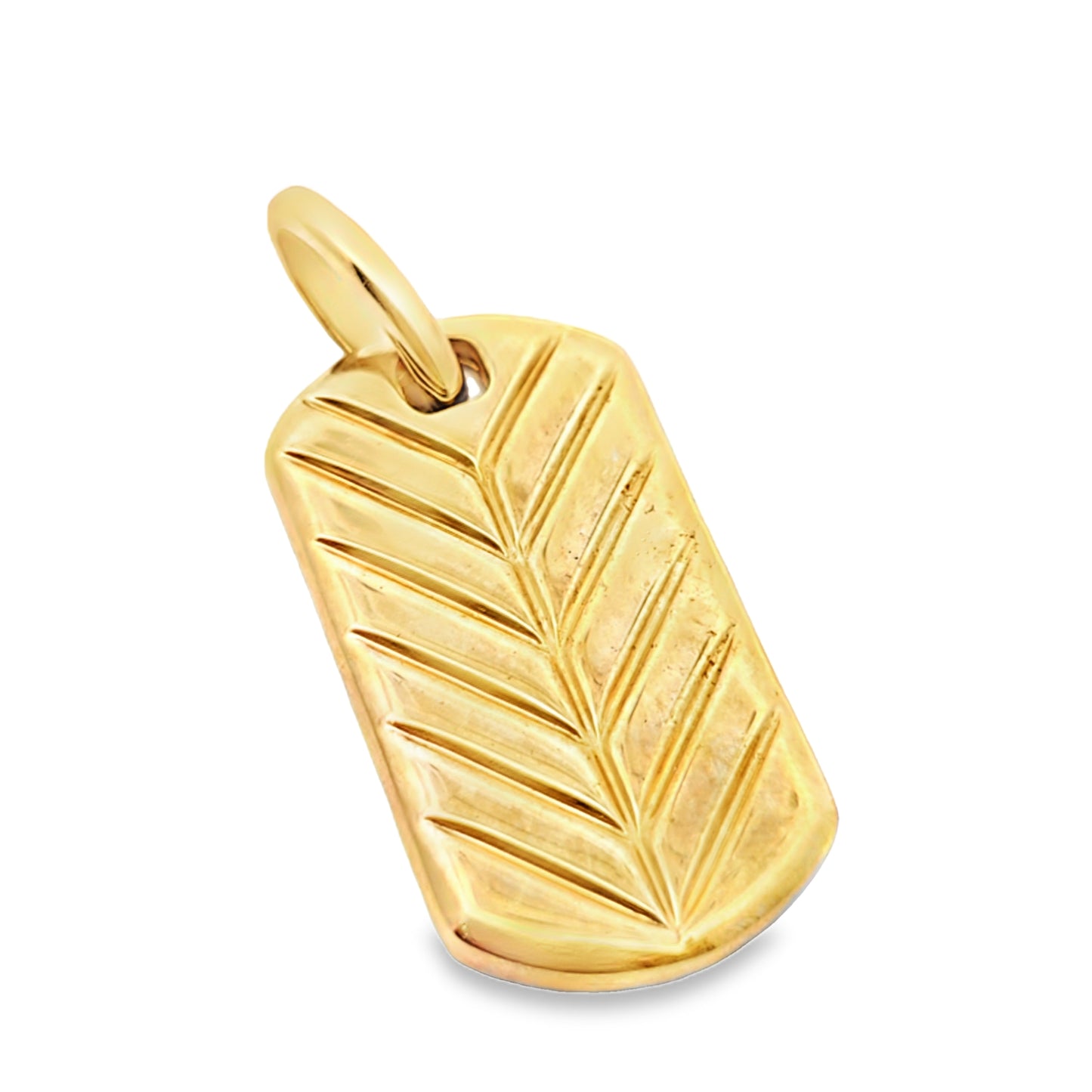 Dog Tag Pendant 2.00 ctw Diamond 10K Yellow Gold