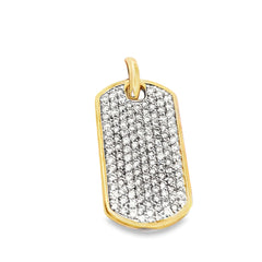 Dog Tag Pendant 2.00 ctw Diamond 10K Yellow Gold