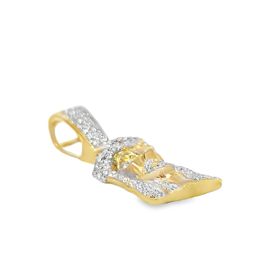 10K Yellow Gold 0.50 ctw Diamond Jesus Face Pendant | Faith & Spiritual Luxury | Jewelry Palace