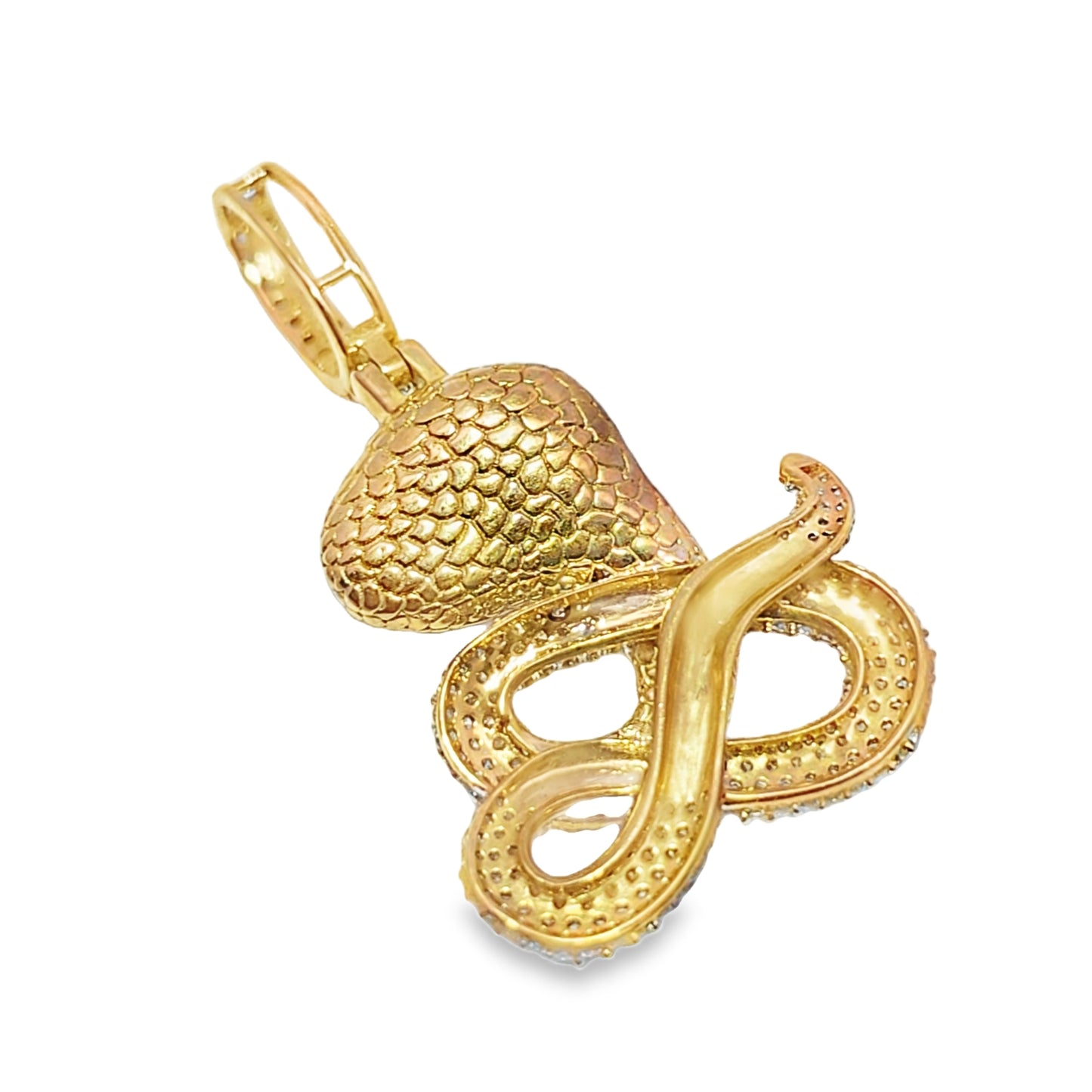 10k Yellow Gold Diamond Snake Pendant 1/5 ctw