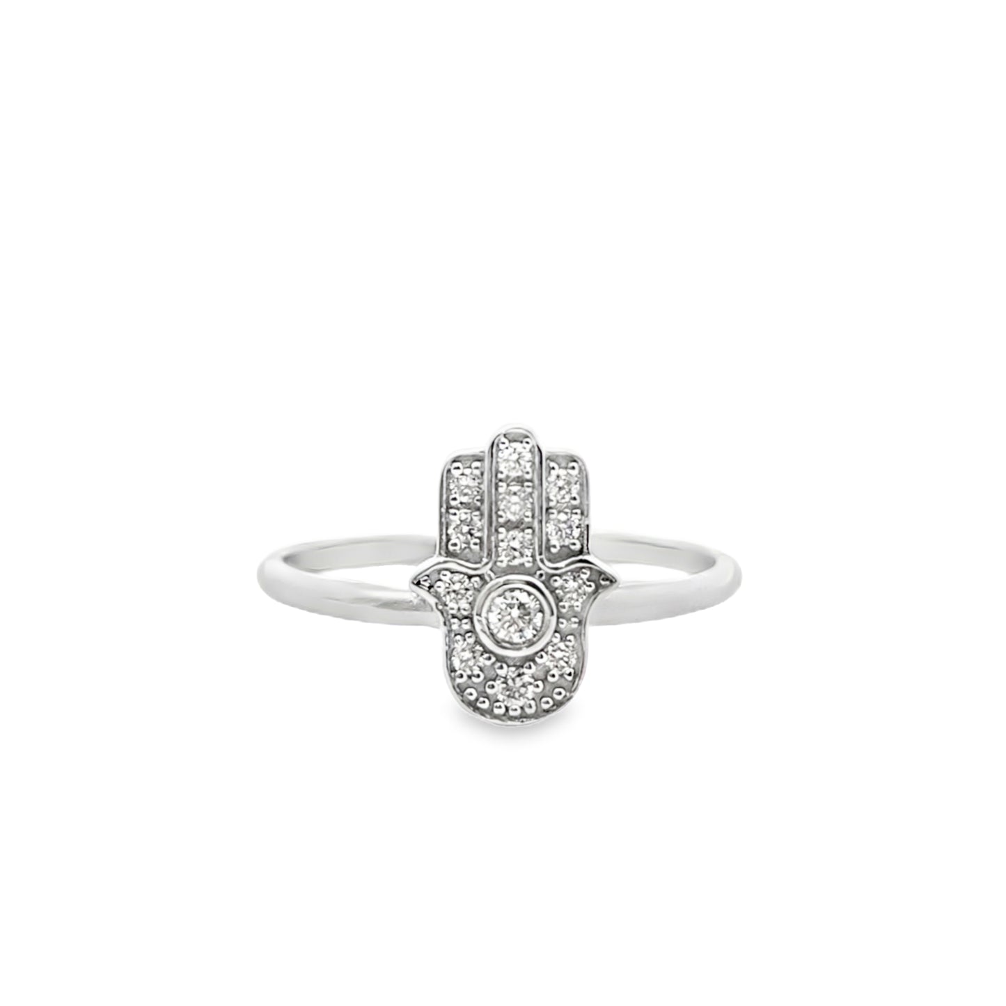 Hamsa Ring 0.13 ctw Diamond 10K Yellow Gold