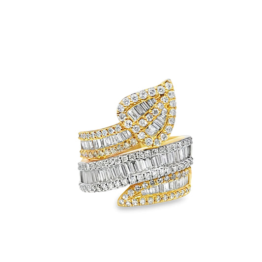 Crossover Band Ring 1.76 ctw Diamond 10K Yellow Gold