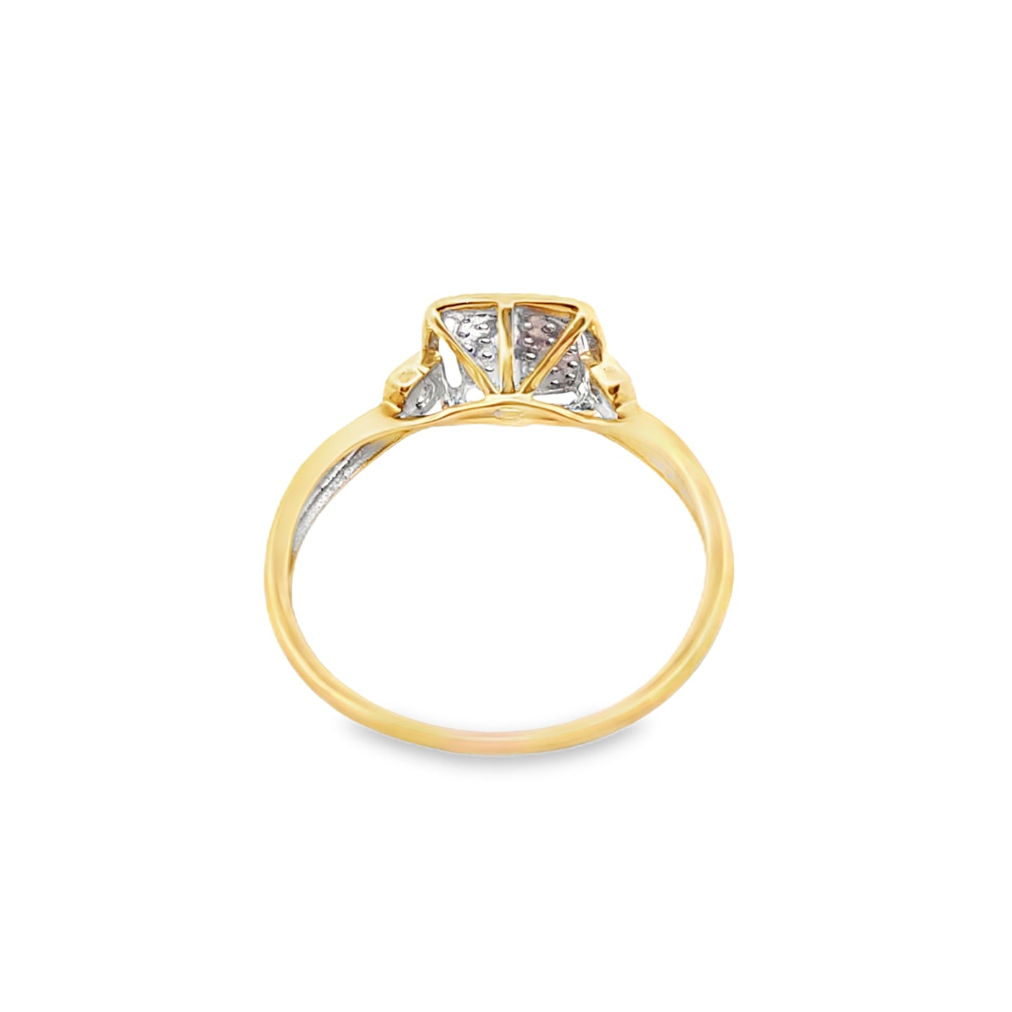10K Yellow Gold Classic Round Cut Diamond Engagement Ring 0.12 ctw