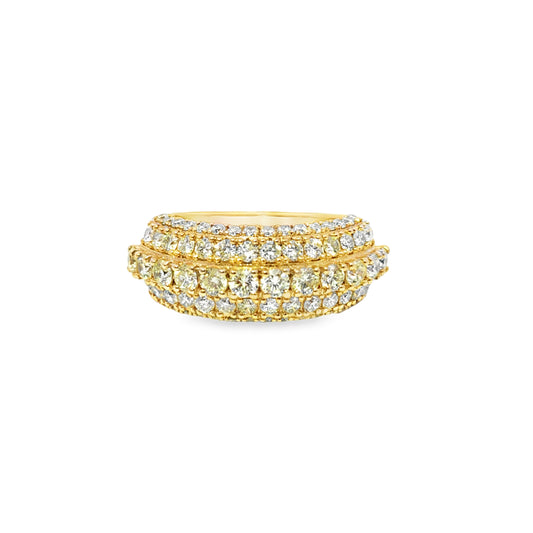 Mens Trendy Diamond Wedding Band 3.01 ctw Diamond 10K Yellow Gold