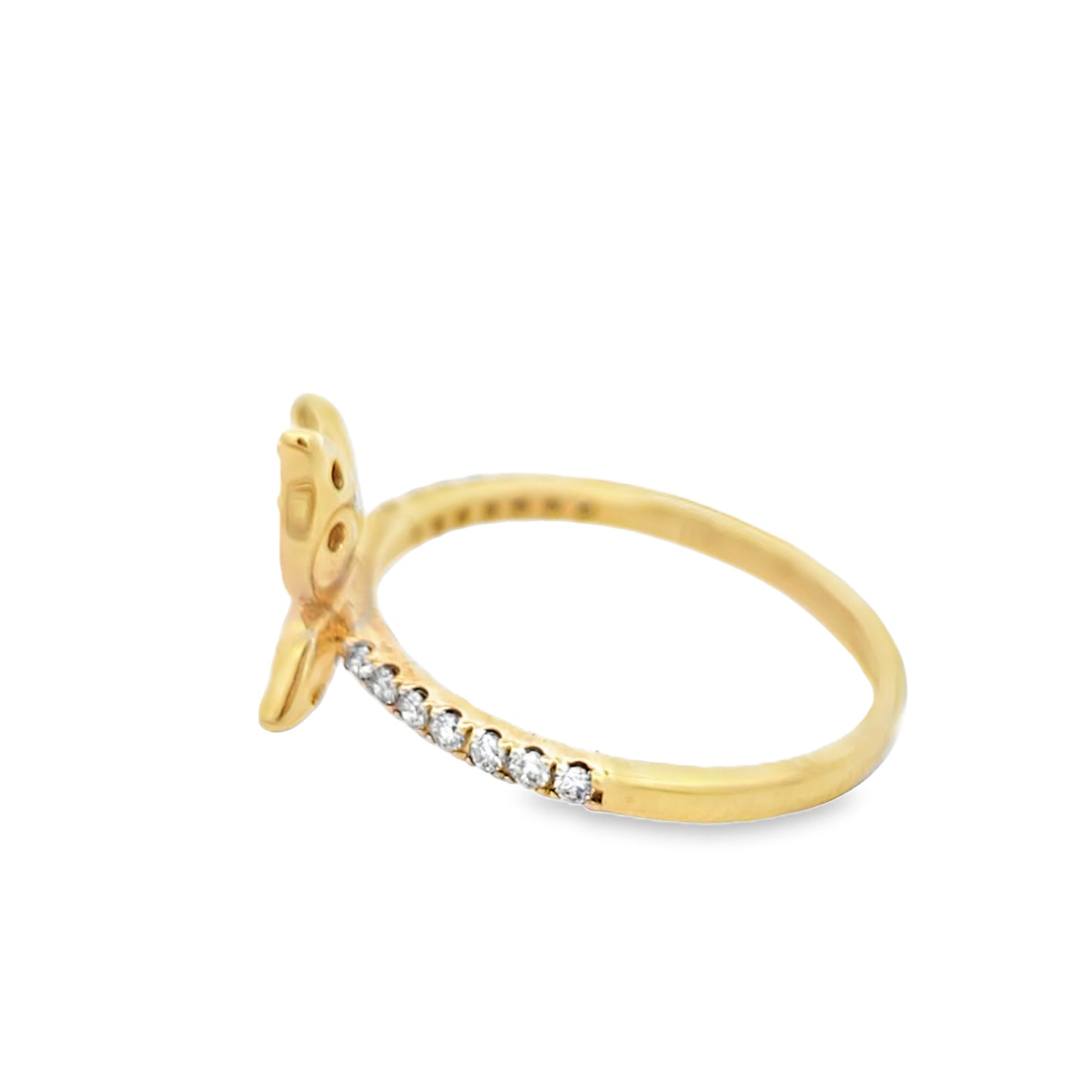 Tileted Butterfly Ring 0.40 ctw Diamond 10K Yellow Gold