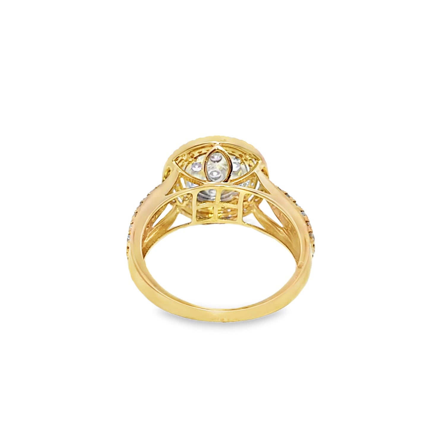 Cluster Ring 0.98 ctw Diamond 10K Yellow Gold
