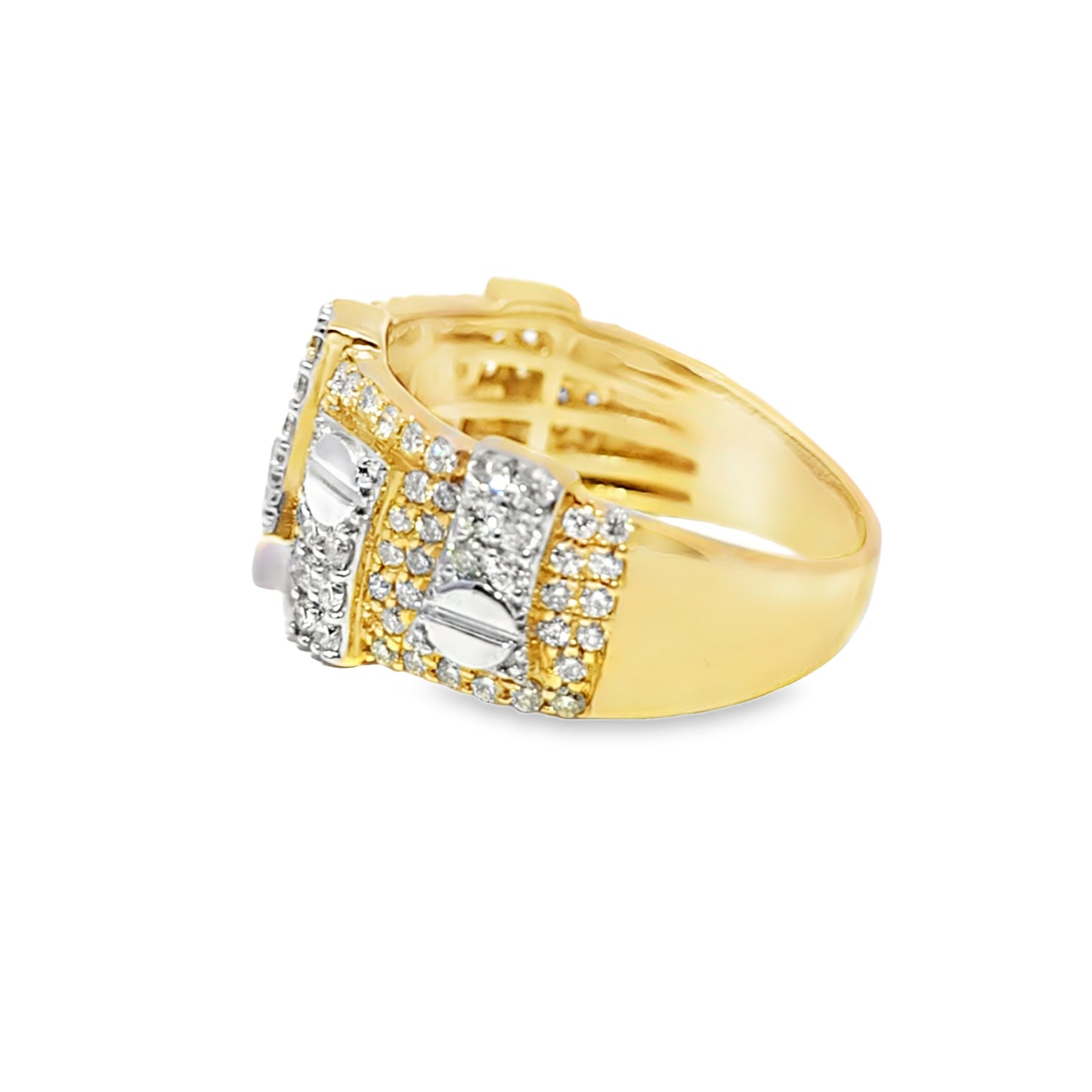 Elegant Mens Nail Diamond Ring 1.20 Ct. Diamond 10K Yellow Gold