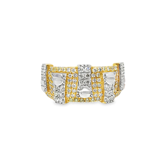 Elegant Mens Nail Diamond Ring 1.20 Ct. Diamond 10K Yellow Gold