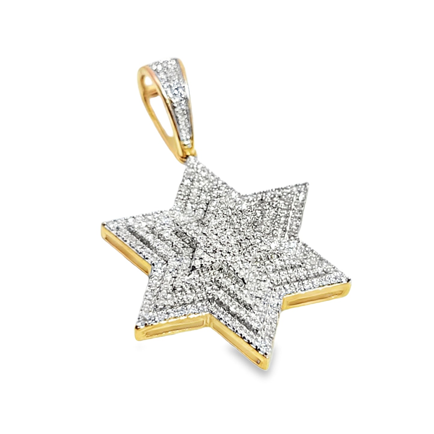 10K Yellow Gold 0.60 ctw Diamond 6 Point Star Pendant | Star of David Faith Symbol | Jewelry Palace