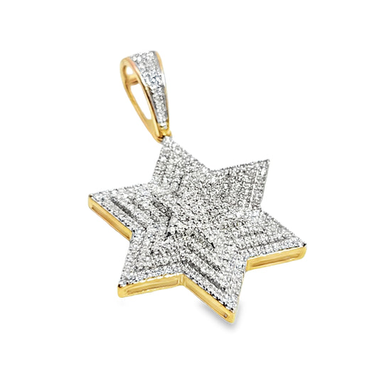 10K Yellow Gold 0.60 ctw Diamond 6 Point Star Pendant | Star of David Faith Symbol | Jewelry Palace