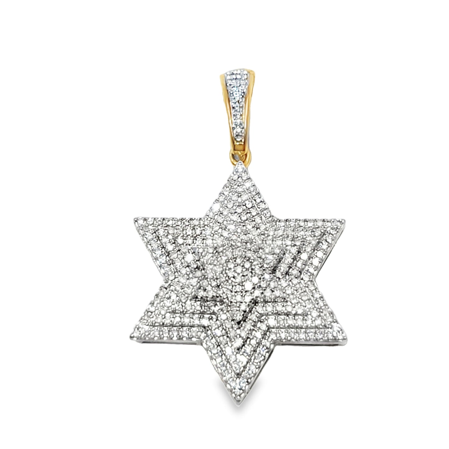 10K Yellow Gold 0.60 ctw Diamond 6 Point Star Pendant | Star of David Faith Symbol | Jewelry Palace