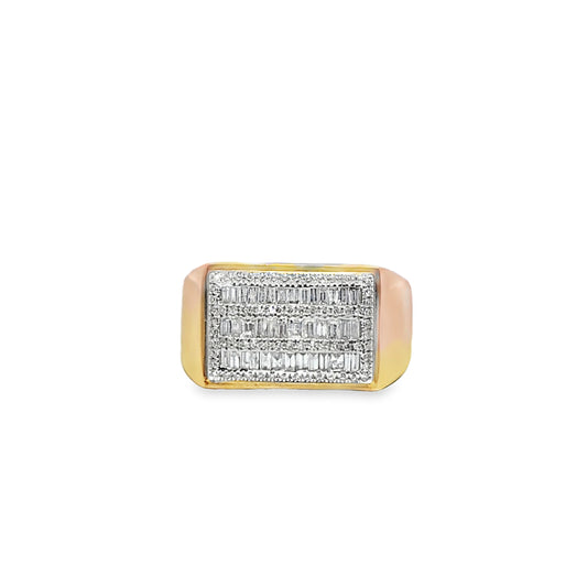 Square Baguette Diamond Ring 0.60 ctw 10K Yellow Gold
