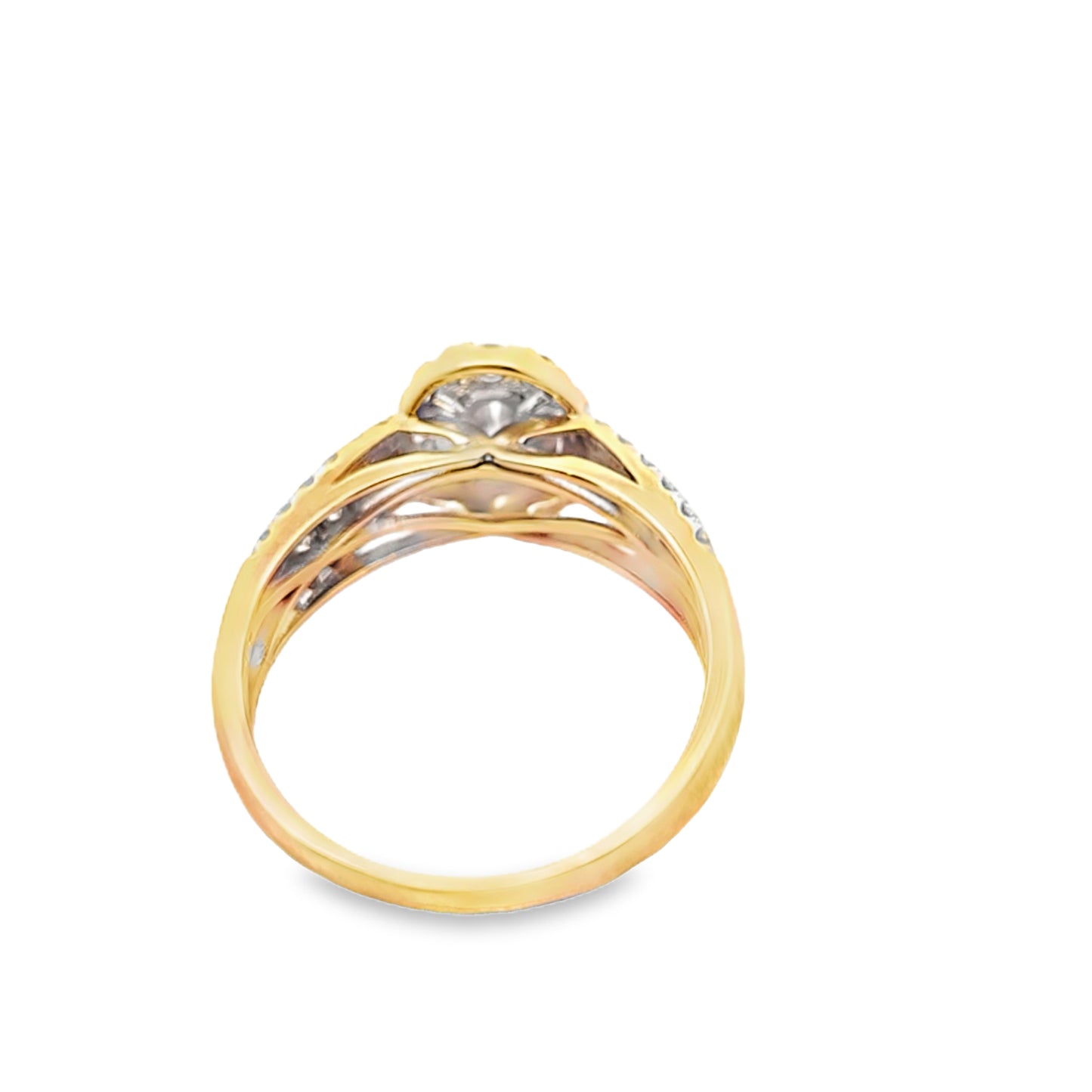 14K Yellow Gold Oval Cut Diamond Ring 0.27 ctw