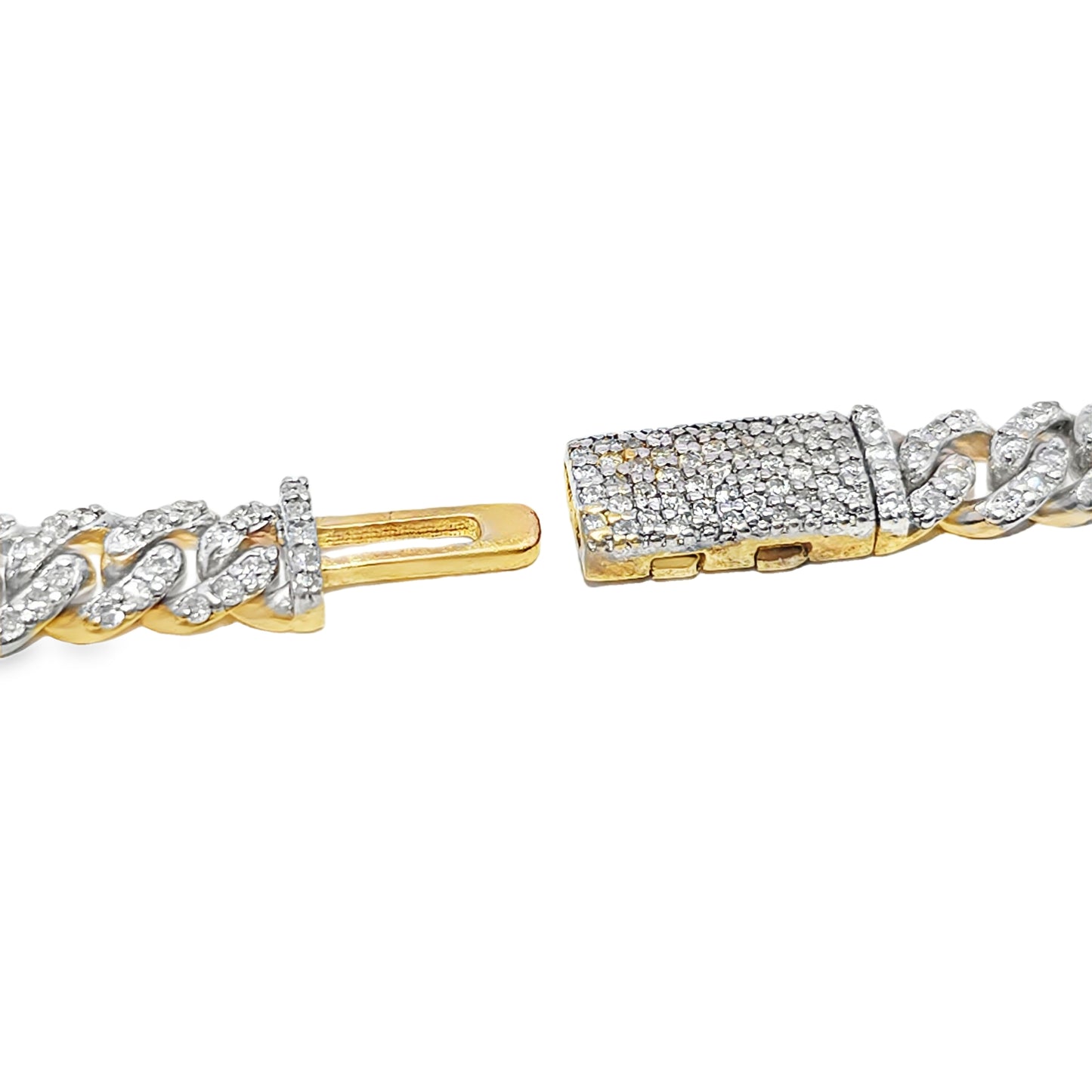 5.5MM Cuban Link Bracelet 2.36 ctw Diamond 10K Yellow Gold