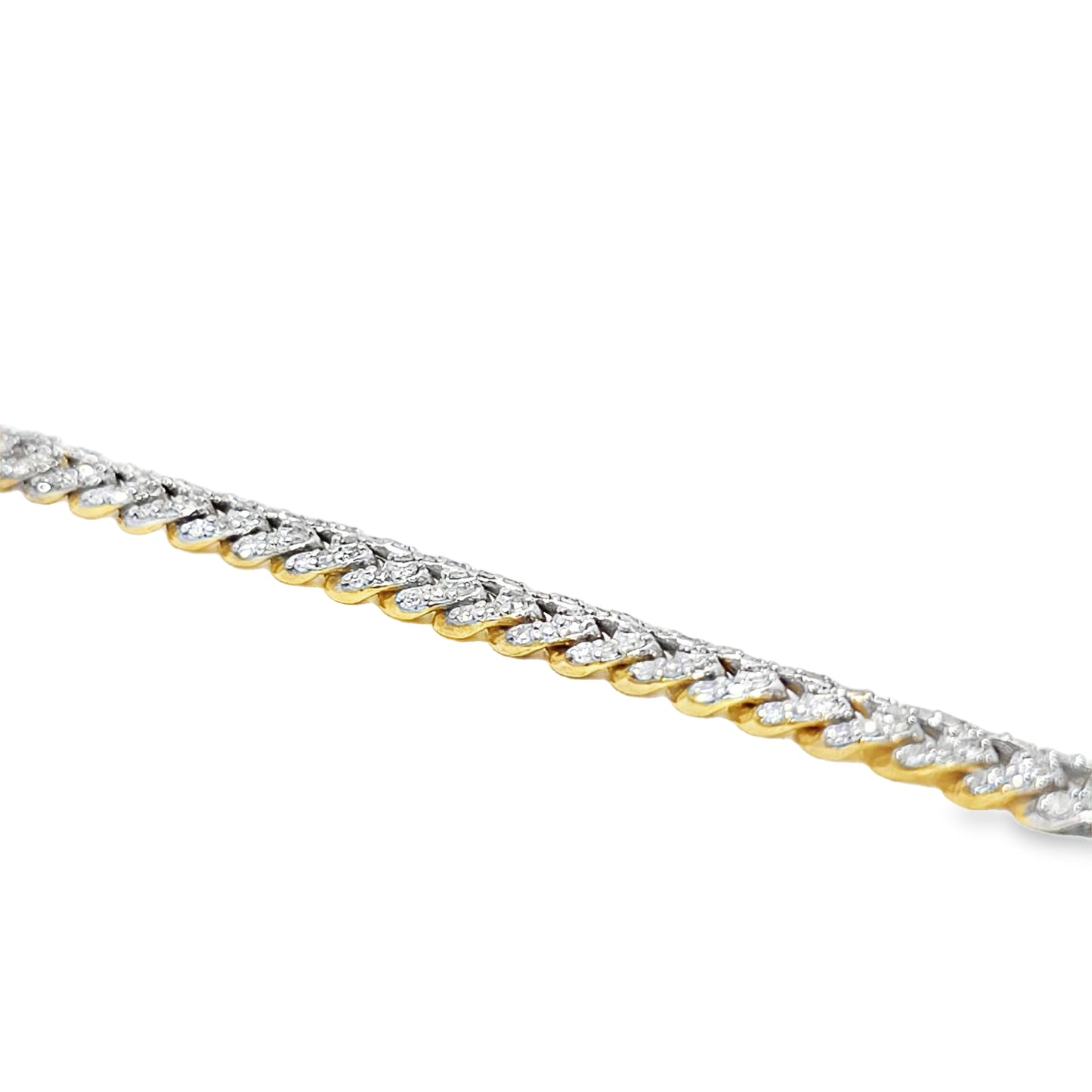 5.5MM Cuban Link Bracelet 2.36 ctw Diamond 10K Yellow Gold