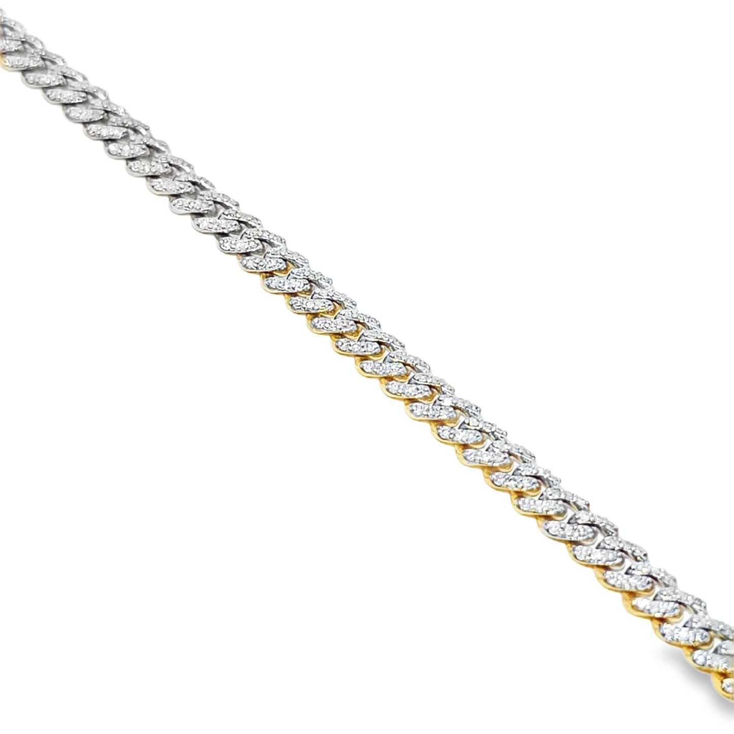 5.5MM Cuban Link Bracelet 2.36 ctw Diamond 10K Yellow Gold