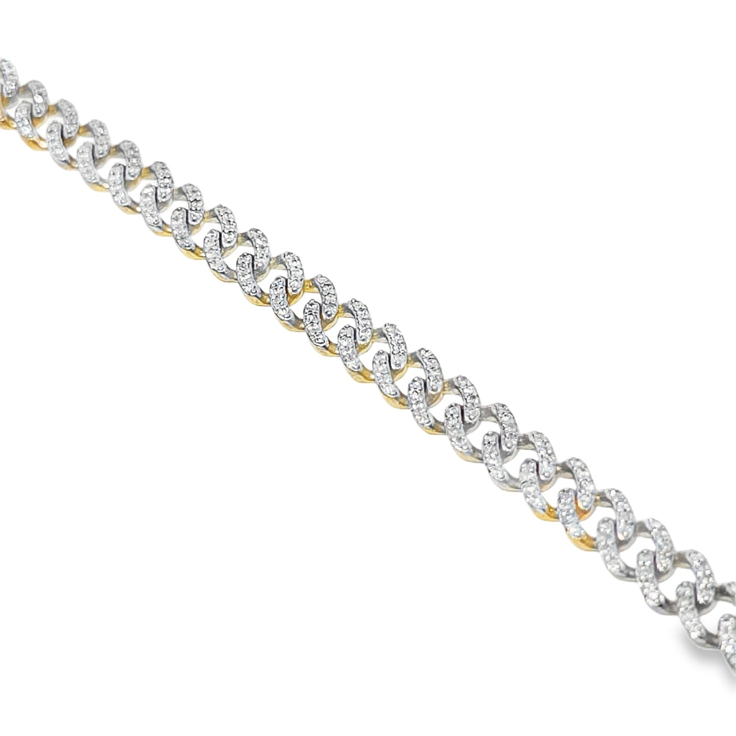 6MM Cuban Bracelet 2.47 ctw Diamond 10K Yellow Gold