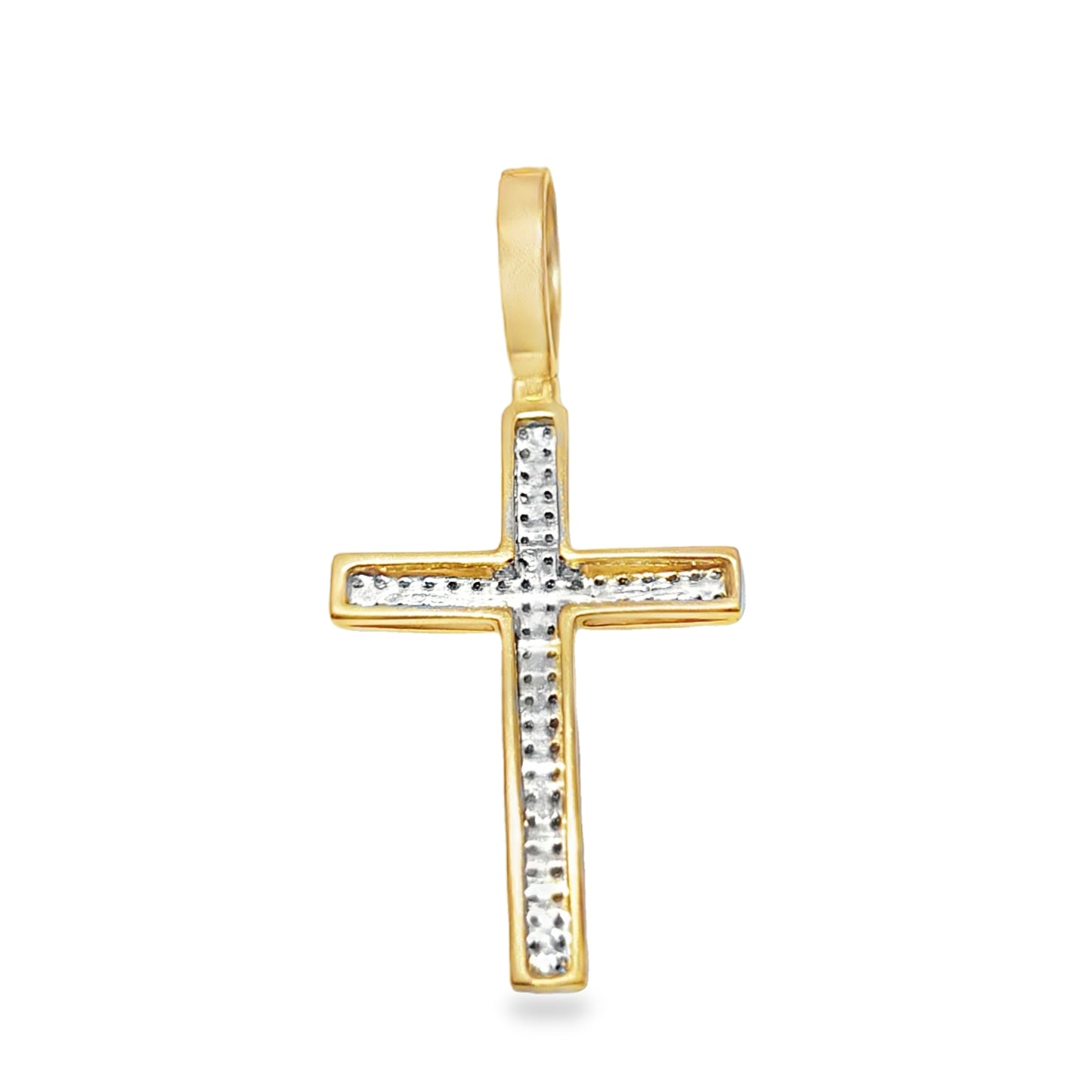 10K Yellow Gold Diamond Cross Pendant 0.30 ctw