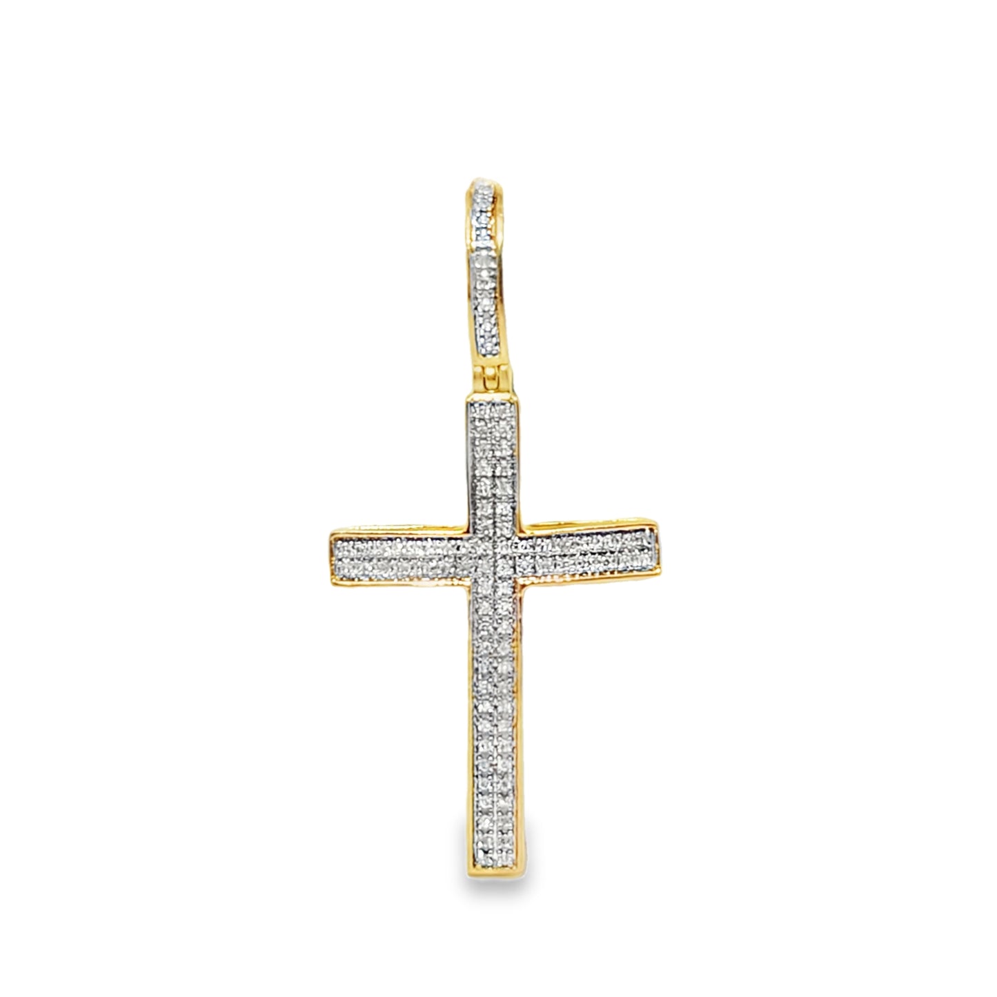 10K Yellow Gold Diamond Cross Pendant 0.30 ctw