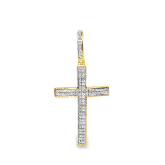 10K Yellow Gold Diamond Cross Pendant 0.30 ctw