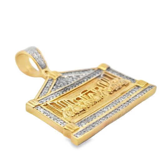 10K Yellow Gold Diamond Last Supper Pendant 0.39 ctw