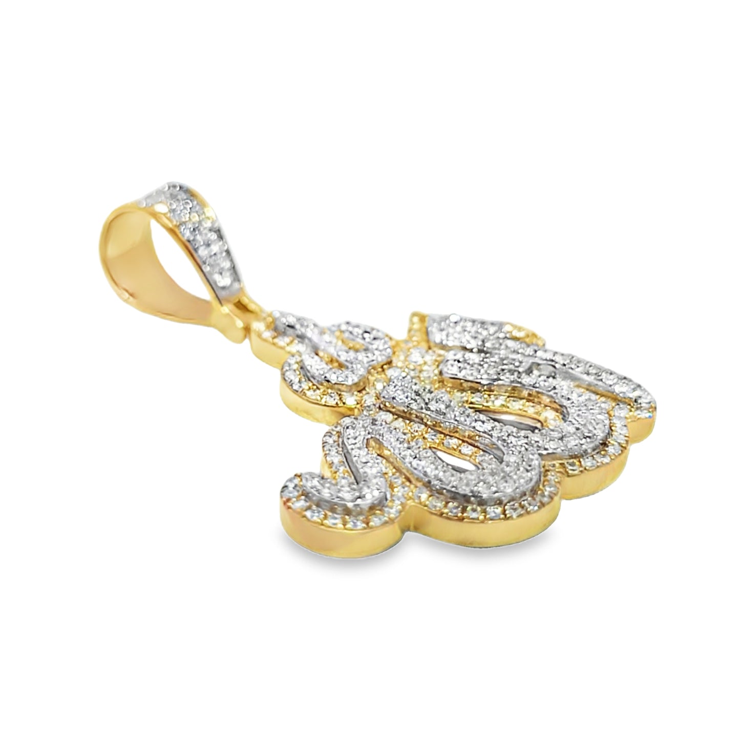 10K Yellow Gold 0.75 ctw Diamond Allah Pendant | Islamic Faith & Spiritual Elegance | Jewelry Palace