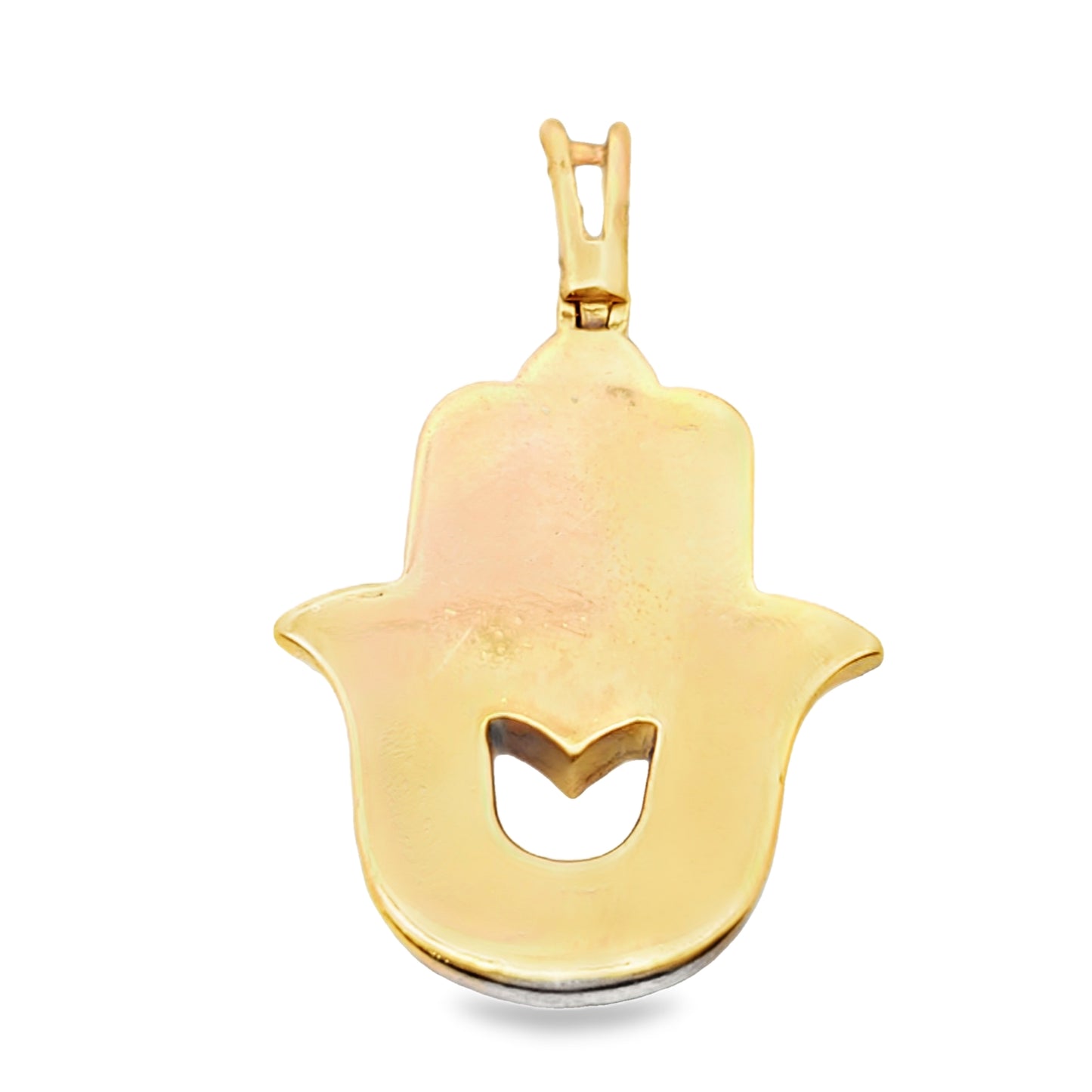 10K Yellow Gold Diamond Hamsa Pendant 1.00 ctw