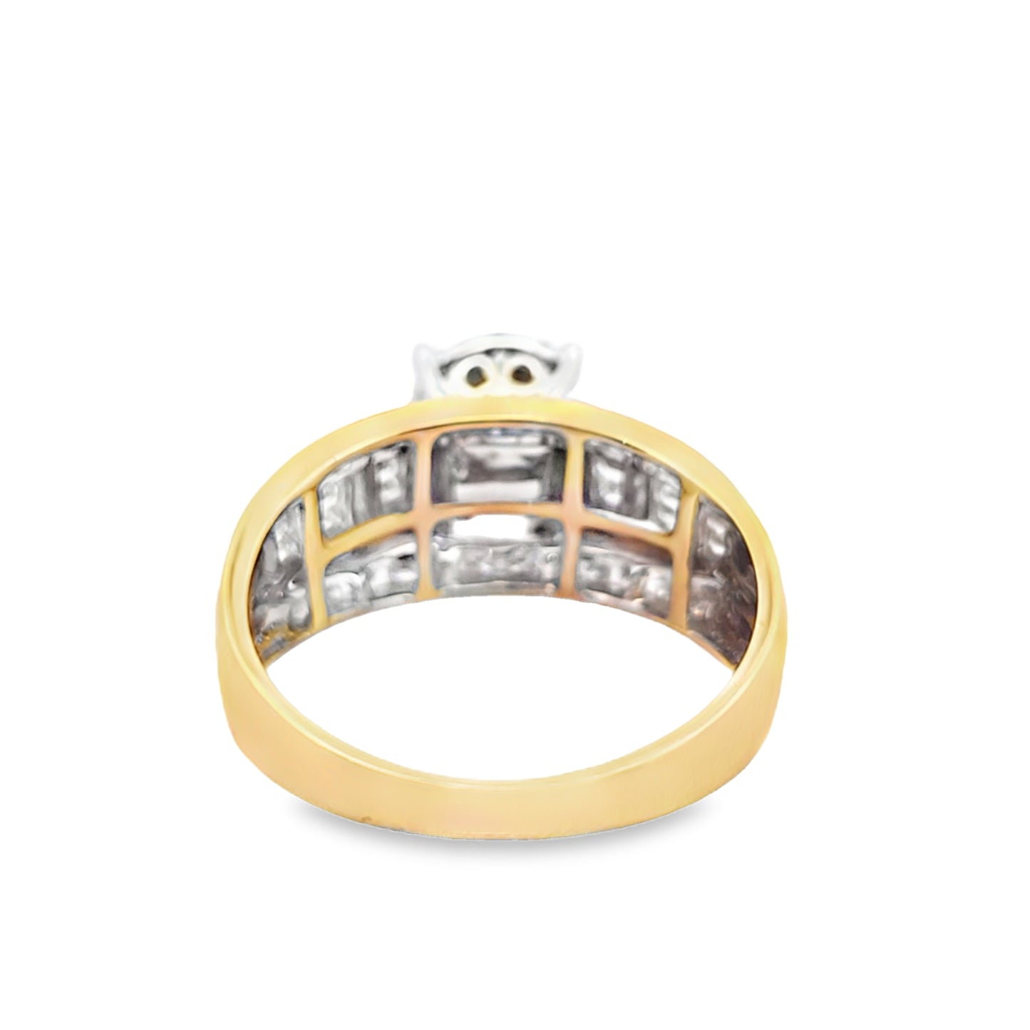 Round Baguette Ring 0.50 ctw Diamond 10K Yellow Gold