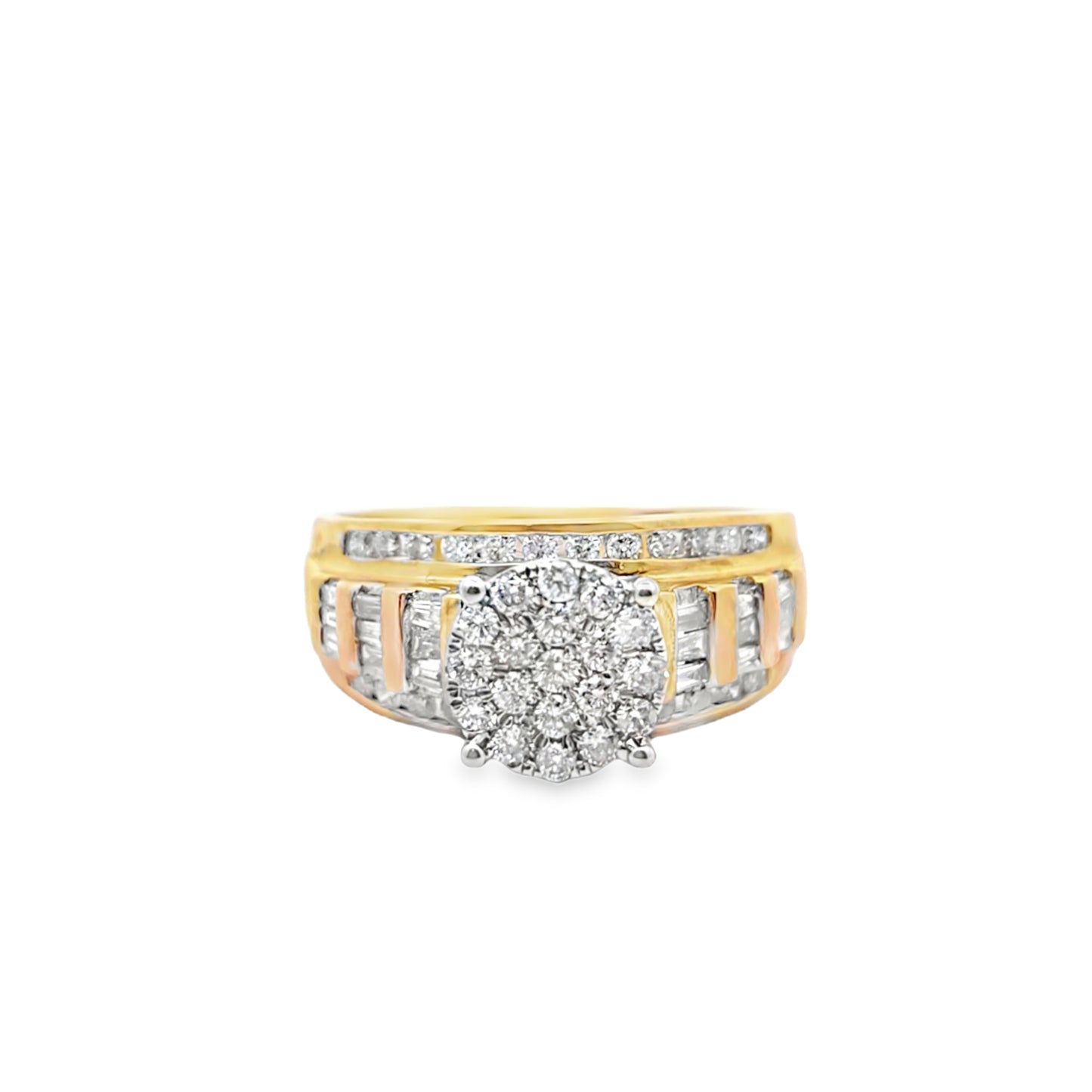 Round Baguette Ring 0.50 ctw Diamond 10K Yellow Gold